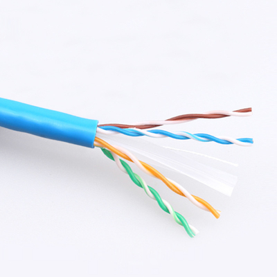 305M / Bleu du câble 0.50mm CCA de mise en réseau de la catégorie 6 de HDPE de Lan Cable d'Ethernet de petit pain
