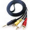 Mâle stéréo du câble 3.5mm d'ODM RCA au câble aux. audio stéréo masculin